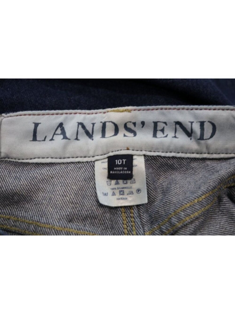 Lands End Jeans Women 10 T Indigo Blue Utility Denim Straight Leg Western VTG 90 - Picture 8 of 9